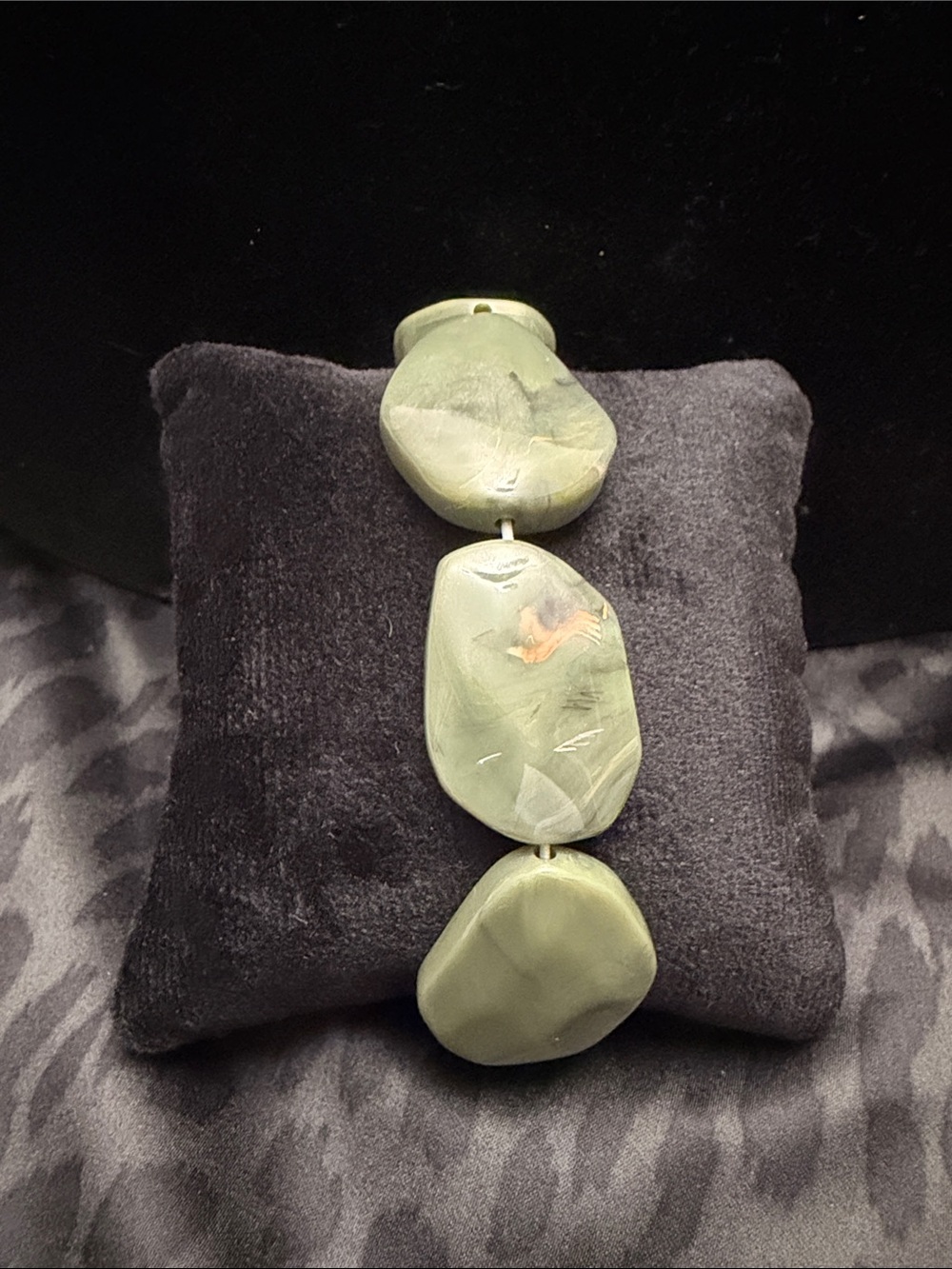 Green Natural Stone Statement Stretch Bracelet
